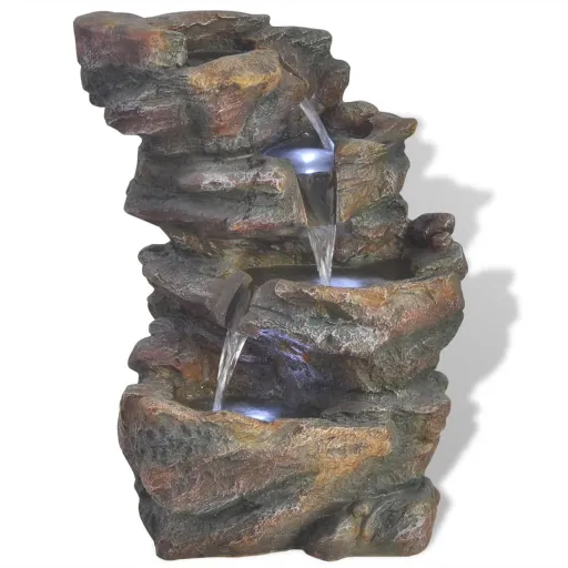 Fuente de Agua Para Interior Con Luz LED Poliresina