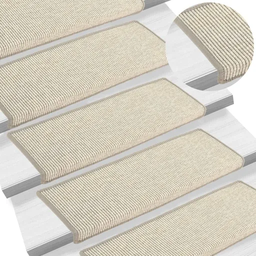 Alfombrillas Para Escaleras 15 Unidades 65x21x4 cm Borde Rectangular Plateado