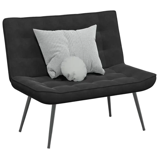 Banco de Terciopelo Negro 110x74x84 cm