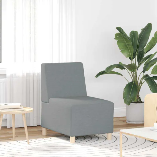 Sofá Modular Sin Brazos Gris Claro 55 cm Tela