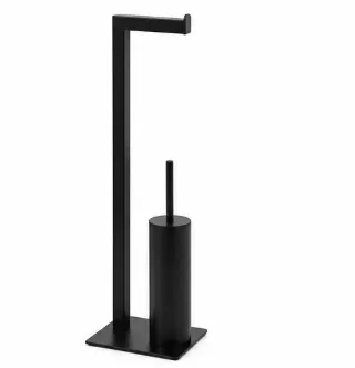 Soporte de Papel Higiénico y Escobilla en Metal Negro – Diseño Moderno y Funcional