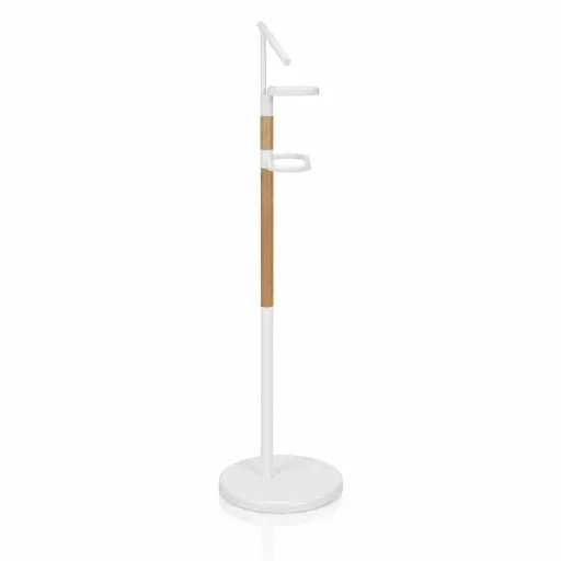 Perchero de Dormitorio en Madera y Metal Blanco 46 x 28 x 113 cm