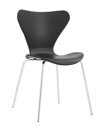 Pack 4 Sillas ARNE NEW Negras Apilables | Estructura Cromada