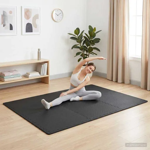 Alfombrillas de Goma EVA Negra 54 Uds 4,86㎡