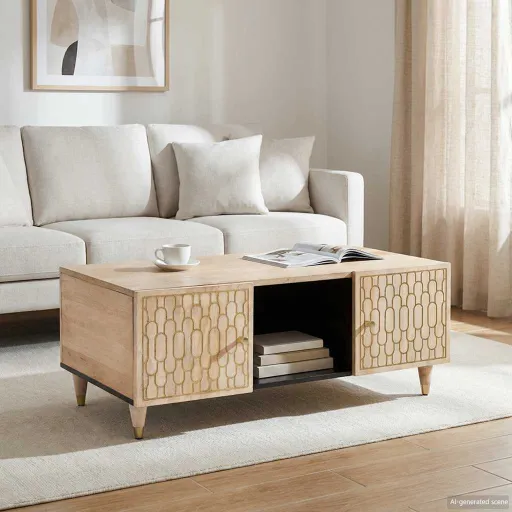 Mesa de Centro de Madera Maciza Mango 100x54x40 cm