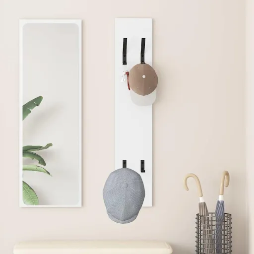 Perchero de Pared Blanco 20 x 1.5 x 100 cm Madera Contrachapada