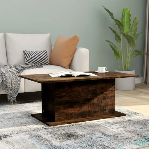 Mesa de Centro Madera de Ingeniería Roble Ahumado 102x55,5x40cm