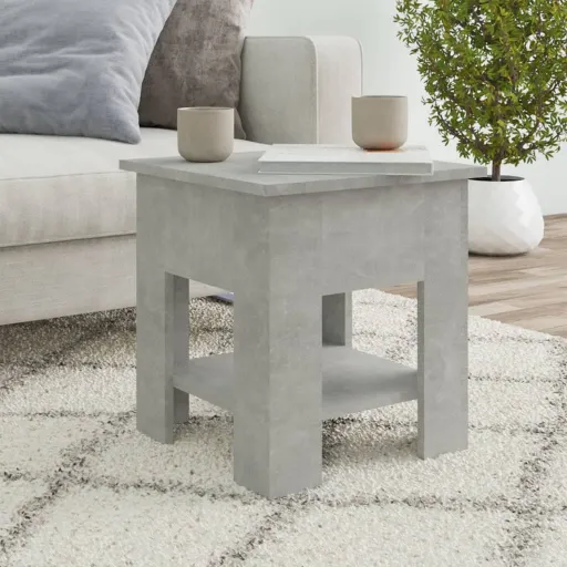 Mesa de Centro Madera de Ingeniería Gris Hormigón 40x40x42 cm