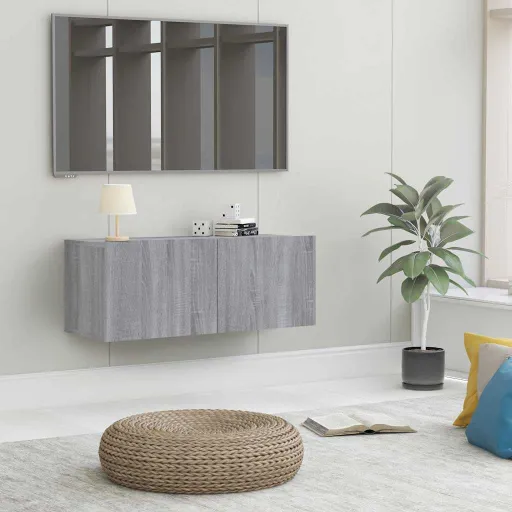 Mueble Para TV Madera de Ingeniería Gris Sonoma 80x30x30 cm
