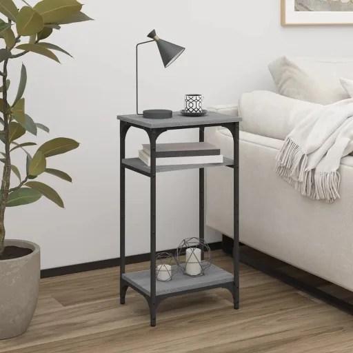 Mesa Auxiliar Madera Contrachapada Gris Sonoma 40x30x75 cm