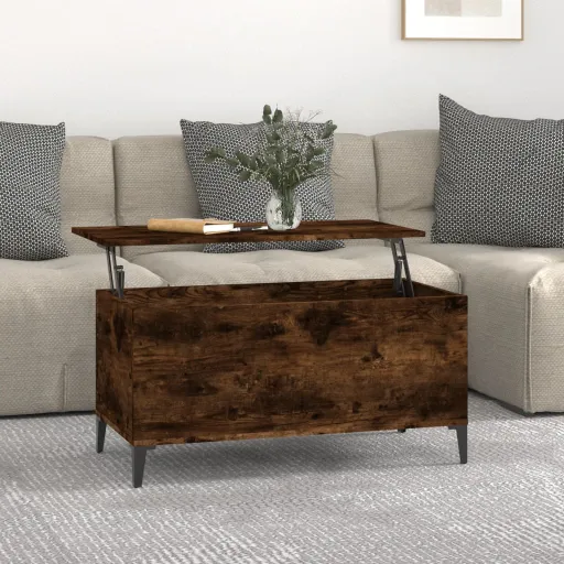 Mesa de Centro Madera Contrachapada Roble Ahumado 90x44,5x45 cm