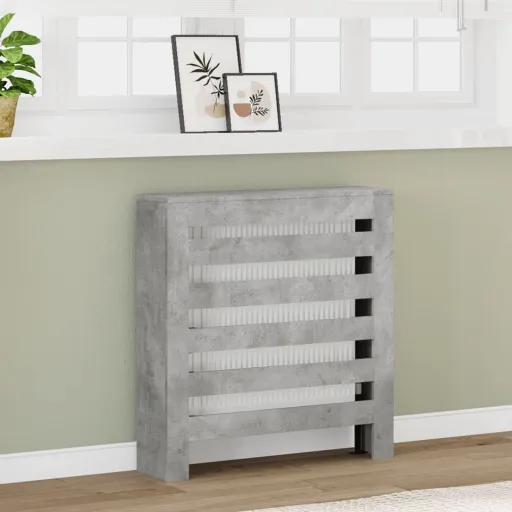 Cubierta de Radiador Madera Ingeniería Gris Hormigón 78x20x82cm