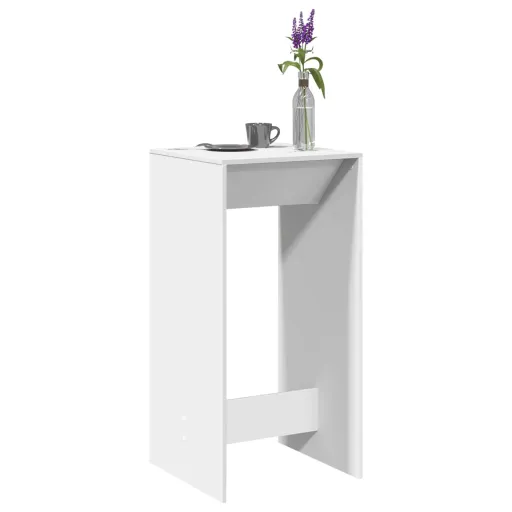 Mesa Alta de Bar Madera de Ingeniería Blanca 51x50x103,5 cm