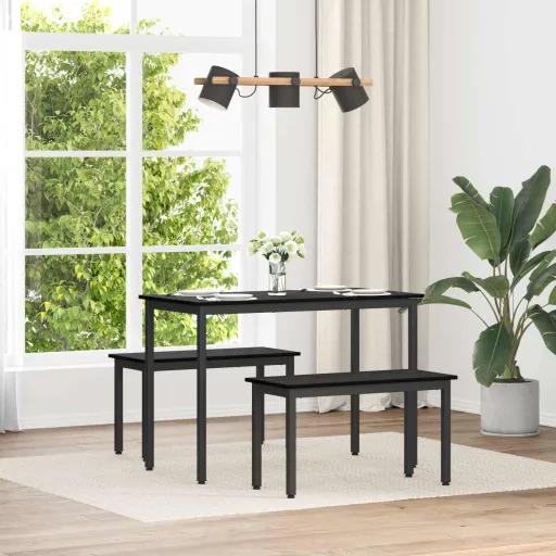 Banco Roble Negro 80 x 35 x 45 cm Madera de Ingeniería