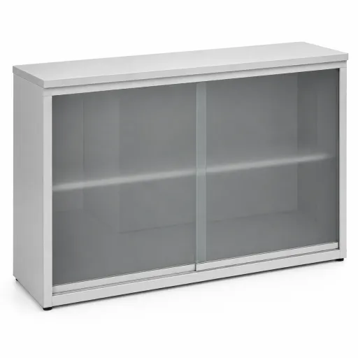 Armario Metálico Riva Con Puertas de Vidrio Mate 1540x1200 mm