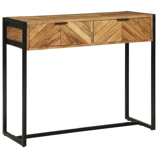 Mesa Consola Marrón 90 x 35 x 75 cm Madera de Acacia Sólida