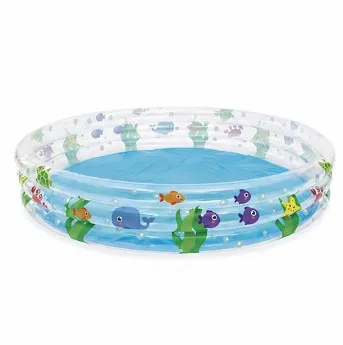 Bestway Piscina Hinchable Infantil 3 Aros Transparente Vida Marina 183 × 33 cm | +2 Años