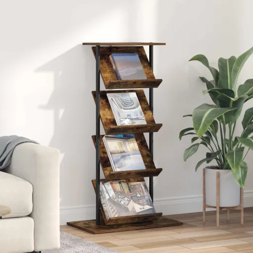 Estante de Revistas Roble Ahumado 68 x 40 x 123.5 cm