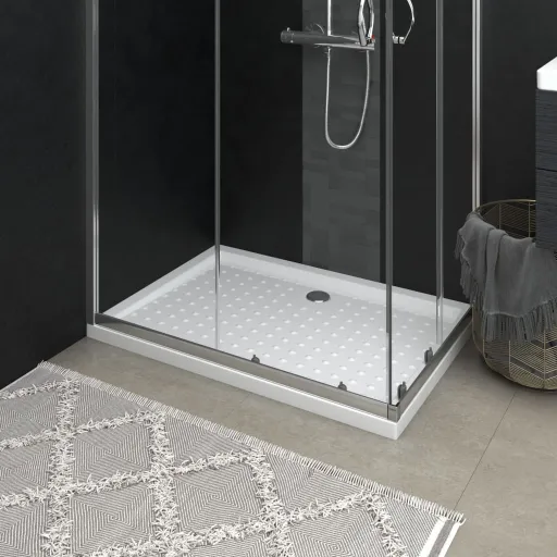 Plato de Ducha Con Puntos ABS Blanco 70x100x4 cm