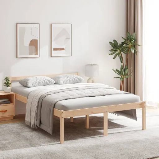 Cama Senior Sin Colchón Madera Maciza de Pino 120x200 cm