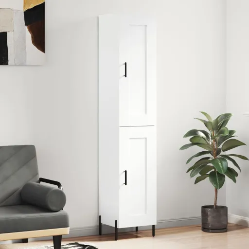 Aparador Alto Madera Contrachapada Blanco 34,5x34x180 cm