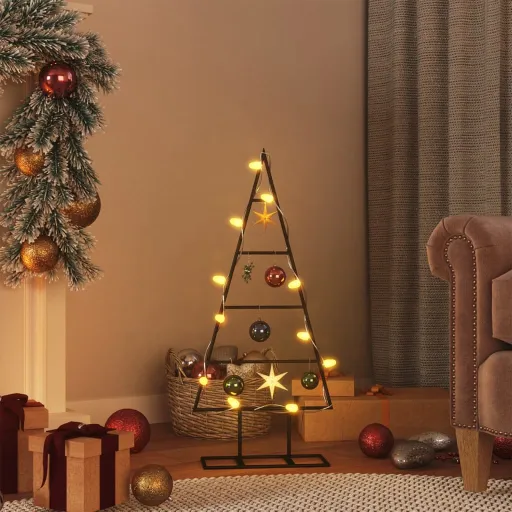 Árbol de Navidad Para Decoración Metal Negro 60 cm