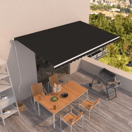Toldo Retráctil Automático Gris Antracita 500x350 cm