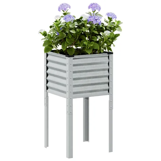 Jardinera de Jardín 45x45x88 cm de Acero Galvanizado