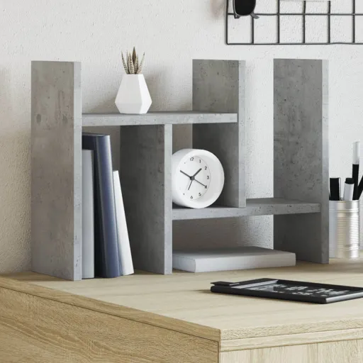 Organizador Escritorio Madera Gris Hormigón 34,5x15,5x35,5 cm
