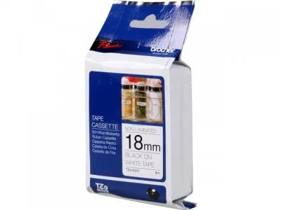 Cintas Adhesivas Brother No Laminadas Blanco/Negro TZN241