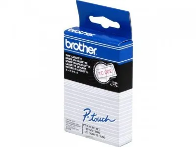Cintas Brother Laminadas Blanco/Rojo 12 mm x 7,7 m