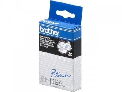 Cintas Brother Laminadas Blanco/Rojo 12 mm x 7,7 m