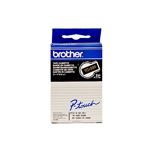 Cintas Brother Laminadas Negro/Dorado 9 mm x 7,7 m