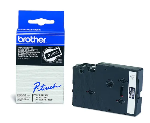 Cintas Brother Laminadas Negro/Blanco 9 mm x 7,7 m