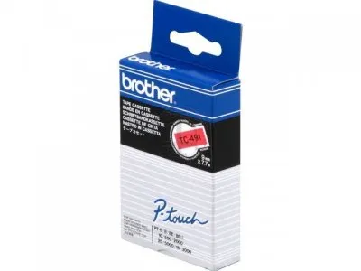 Cintas Brother Laminadas Rojo/Negro 9 mm x 7,7 m