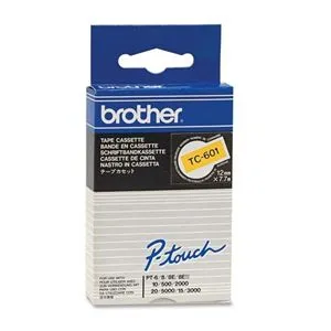Cintas Brother Laminadas Amarillo/Negro 12 mm x 7,7 m