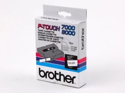 Cintas Brother Laminadas Blanco/Negro 12 mm x 15 m