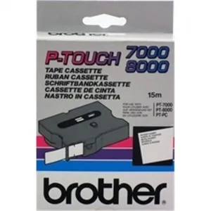 Cintas Brother Laminadas Blanco/Negro 12 mm x 15 m