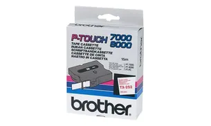 Cintas Brother Laminadas Blanco/Rojo 24 mm x 15 m