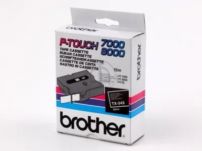 Cintas Brother Laminadas Negro/Blanco 18 mm x 15 m