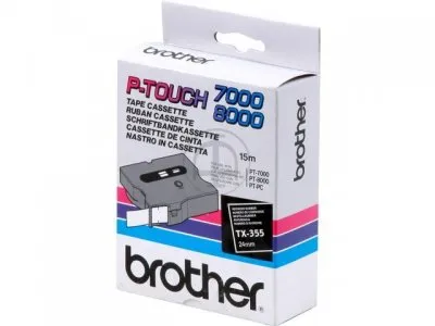 Cintas Brother Laminadas Negro/Blanco 24 mm x 15 m