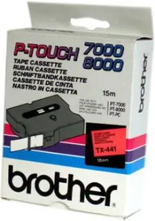 Cintas Brother Laminadas Negro y Rojo 18 mm X 15 M
