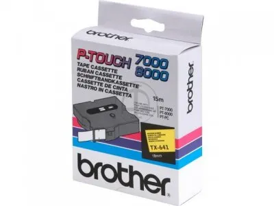 Cintas Brother Laminadas Amarillo/Negro 18 mm x 15 m