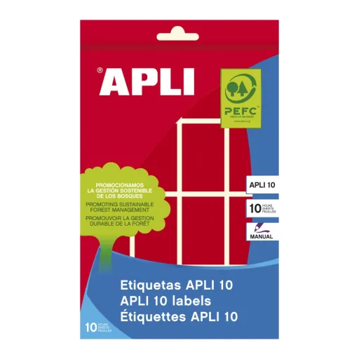 Etiquetas Pegatinas Adhesivas Apli 25x40 mm Rojo (128 Uds.)
