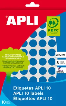 Etiquetas Pegatinas Adhesivas Redondas Apli Ø16 mm Azul (432 Uds.)