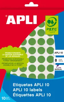 Etiquetas Pegatinas Adhesivas Apli 12x18 mm Verde (448 Uds.)