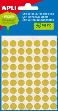 Etiquetas Pegatinas Adhesivas Redondas 8 mm Apli – Amarillo