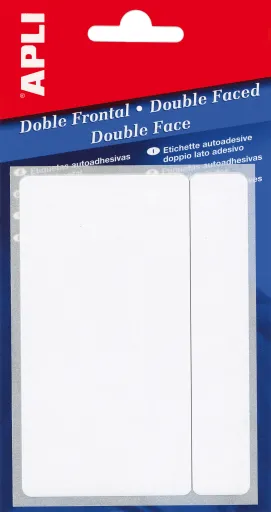 Etiquetas Pegatinas Adhesivas 20 x 50 mm Doble Cara Frontal Apli – Blanco