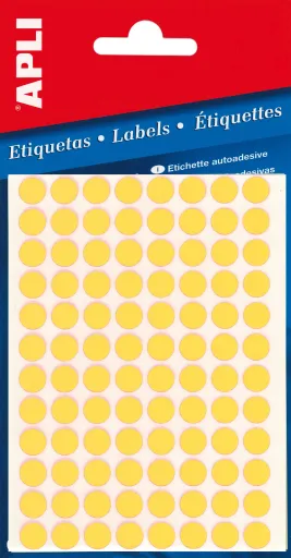 Etiquetas Pegatinas Adhesivas Fluorescentes 8 mm Apli – Amarillo