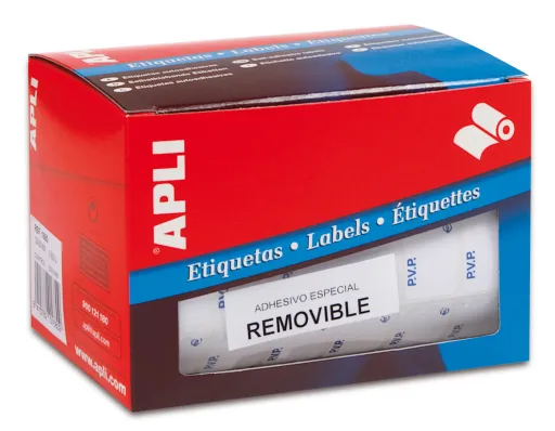 Etiquetas en Rollo PVP Apli 16x22mm – 2520 Unidades – Adhesivo Removible